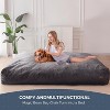 MAXYOYO Giant Bean Bag, Faux Fur Convertible Beanbag Folds from Lazy Chair to Floor Mattress Bed, Dark Grey - 4 of 4
