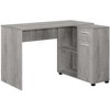 PAGED Simple Modern Computer Desk, L Shaped Home Office Desk with Storage Drawer, Cabinet and 2 Shelves for Office - 3 of 4