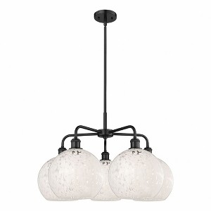 White Mouchette - 5 Light Stem Hung Chandelier In Modern Style-17.25 Inches Tall and 28 Inches Wide - 1 of 1
