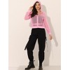 INSPIRE CHIC Women's Zip Up Long Sleeve Mesh Sheer Hoodie Bomber Jackets - 4 of 4