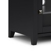 48" Solid Wood TV Media Stand with Handcrafted Black Painted Finish and Tempered Glass Doors for Living Room and Bedroom - 3 of 4