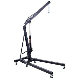 2 Ton Folding Hydraulic Engine Hoist, 4400 Lbs Heavy Duty Cherry Picker Shop Crane, Engine Lift with Telescopic Boom & 6 Casters - 1 of 4