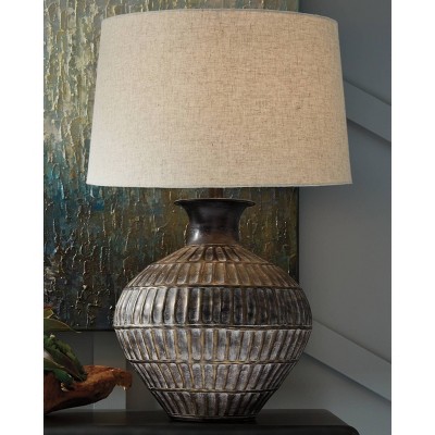 Contemporary Chic Bronze-Tone Metal Table Lamp Set
