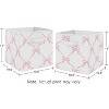 Sweet Jojo Designs Girl Fabric Storage Bins Set Ballerina and Ballet Bows Pink and White - 3 of 4