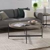 Alaterre Furniture 42" Brookline Round Coffee Table with X-Frame Metal Base - 2 of 4