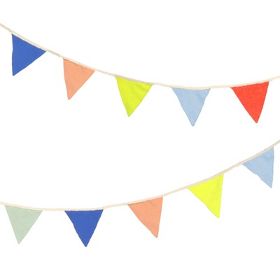 Meri Meri Multicolor Pennant Garland – Party Decorations and Accessories - 9'