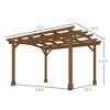 10' x 12' Wood Pergola, Outdoor Gazebo Grape Trellis with Arched Roof for Climbing Plant Support - 3 of 4