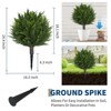 2 Pack 24" Artificial Cedar Topiary Ball Trees, UV Resistant Faux Outdoor Plants with Ground Spike for Porch, Garden & Yard Decor - 3 of 4