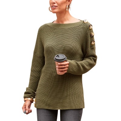 Women's Button Detail Sweater - LASCANA