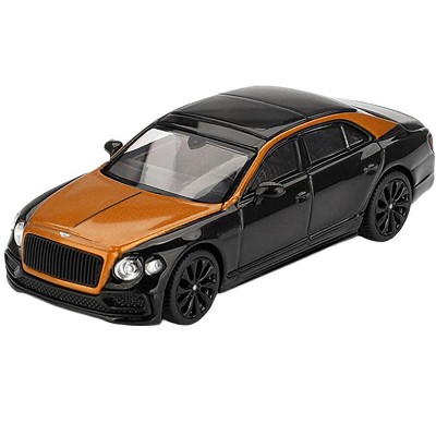 Bentley Flying Spur Orange Flame Metallic and Onyx Black Limited Edition 1/64 Diecast Model Car by Mini GT