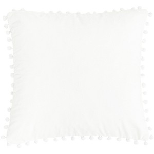 PiccoCasa Velvet Pompoms Decor Square Solid Soft Cushion Covers Pillow Covers 1 Pc - 1 of 4
