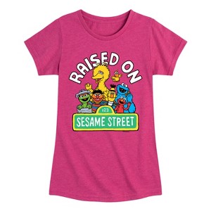 Girls' - Sesame Street - Raised On Sesame Street-Girls Fitted Short Sleeve Graphic T-Shirt Fitted Short Sleeve Graphic T-Shirt - 1 of 4