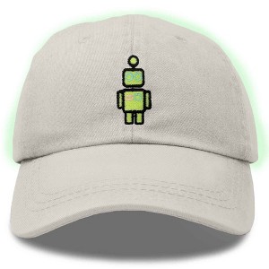 Dalix Robot Embroidered Glow in the Dark Retro Dad Hat Cotton Baseball Cap Adjustable Mens - 1 of 4