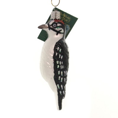 Old World Christmas 5.0" Hairy Woodpecker. Ornament Noisy Bird  -  Tree Ornaments