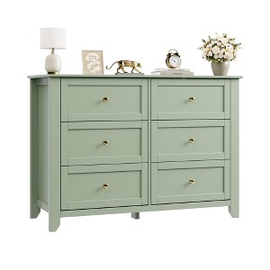 6 Drawer Dresser, 47.2 Inch Wide Wooden Chest of Drawers with Metal  Handles, Modern Storage Organizer for Bedroom, Living Room, Hallway-Sage  Green : Target
