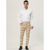 Lars Amadeus Men's Color Block Slim Fit Flat Front Plaid Dress Pants - 3 of 4