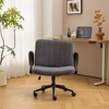 Karl Home | Speckled Chenille Swivel Chair With Flip-Up Arms For Cross-Legged - 2 of 4