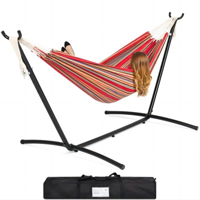 SKONYON 2-Person Hammock with Stand and Carrying Bag 450lb Capacity