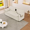 NicBex Modern Pull Out Sofa Bed Velvet Convertible Sleeper Sofa with Storage Pockets and Swivel Phone Stand for Living Room - 2 of 4