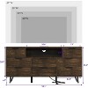 Acekool TV Cabinet with LED Lights, Power Outlets & 8 Drawers, TV Stand and Storage for 32-65 Inch TVs, Metal Frame, Wood Top - 2 of 4
