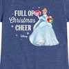 Girls' - Disney - Full Of Christmas Cheer Cinderella Fitted Short Sleeve Graphic T-Shirt - 2 of 4