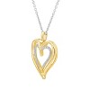 GILDED 1/10 CTTW Lab Grown Diamond Pendant Necklaces in Sterling Silver, 14KT Gold Plated or Two Tone, 18" Chain - 2 of 4