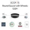 Ecopots Recycled Plastic Round Flower Pot Planter Saucer with Wheels - 2 of 4