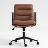 NicBex Adjustable Office Chair Modern Rotatable PU Leather Ergonomic Computer Chair with Fixed Arms and Back Support for Office, Study, Bedroom - 3 of 4