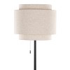 LumiSource Tier 64" Contemporary Metal Floor Lamp Black Metal with Beige Linen Shade - 3 of 4