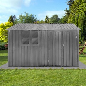 CAVINAS 10ftx8ft Outdoor Garden Shed Large Metal Storage Sheds with Hinged Door and Window for Backyard - 1 of 4