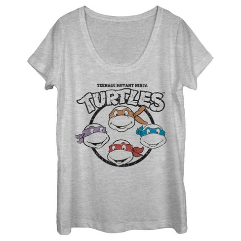 Teenage Mutant Ninja Turtles Officially Licensed Merchandise TMNT -  Distressed Group Women T-Shirt