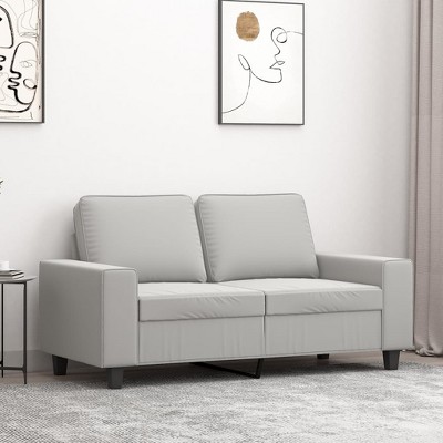 vidaXL 2-Seater Sofa Light Gray 47.2 in. Microfiber Fabric