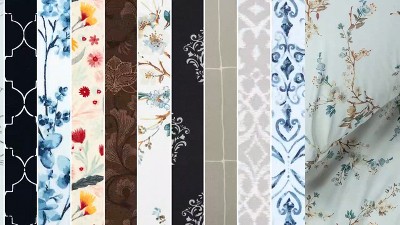 Twin Blue Quatrefoil Print Microfiber Sheet Set