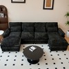 GDFStudio Rigby 110" U-Shaped Chenille 4 Seater Sectional Sofa with Double Chaise Lounge - 4 of 4