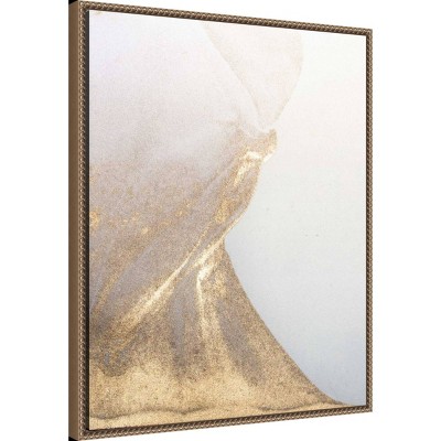 Gold Fusion VI Abstract Canvas Print with Bronze Floater Frame