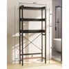 Over - Toilet Storage Rack 3 - Tier Bathroom Organizer Shelf Freestanding Space Saver with 4 Hooks Black - 3 of 4