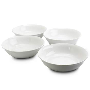 Gibson Home 4 Piece Wide 8.75 in. Stoneware Dinner and Serving Bowls in White