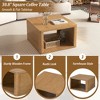 PAGED Square Wooden Coffee Table, Modern Side Table with 4 Storage Drawers, 33.25" Center Table for Living Room, Bedroom - 4 of 4