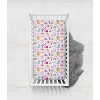 Bacati - Little Dino Girls Fucshia/Aqua Muslin 100 percent Cotton Muslin Universal Baby US Standard Crib or Toddler Bed Fitted Sheet - 3 of 4