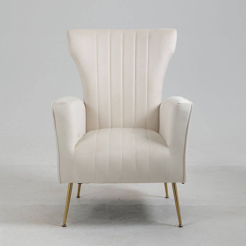 Kayla Velvet Upholstered Wingback Chair - Carolina Chair & Table, 3 of 6