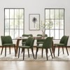 Set of 2 Modern Upholstered Dining Chairs with Padded Seat and Wood Legs, Fabric Side Chairs for Kitchen, Dining Room, or Café - 2 of 4