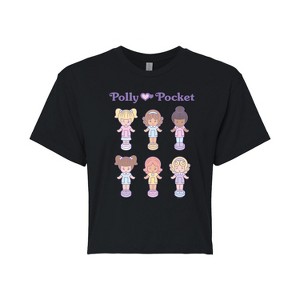 Women's - Polly Pocket - Polly Pocket Doll Grid Cropped Graphic T-Shirt - 1 of 4