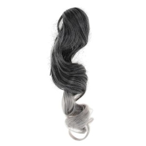 Unique Bargains Women's Nature Long Hair Ponytail Wig Clip 19.69inch Black Gray 1 Pc - 1 of 4