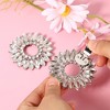 Unique Bargains Women's Oval Rhinestone Wedding Shoe Clips Silver Tone 2 Pcs - 3 of 4