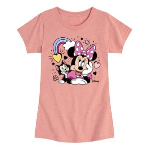 Girls' - Disney - Minnie With Figaro Fitted Short Sleeve Graphic T-Shirt - 1 of 4