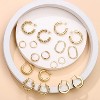 9 Pairs 14K Gold Plated Hoop Earrings - 925 Sterling Silver Posts Hypoallergenic Chunky Hoop Set - 4 of 4