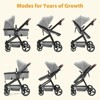 2 in1 Baby Stroller, High Landscape Infant Stroller, Reversible Bassinet Pram Stroller, Pushchair Adjustable Backrest - 3 of 4