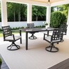 TiramisuBest 5-Piece Modern Patio Dining Set-Rectangular Table&4 Swivel Chairs,Cast Aluminum,Rust-Free,Black,Cushions,Weather-Resistant for Garden - 2 of 4