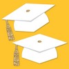 Big Dot of Happiness White and Gold Graduation Cap Decorations, DIY Large Grad Hat Cut-Outs, Double-Sided Grad Party Essentials - Set of 20 - 2 of 4