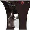 Kings Brand Furniture - Goblet Shaped Freestanding Wine Rack, Mini Bar Table Wine Holder Stand Liquor Cabinet with Glass Holder, Dark Cherry - 3 of 4